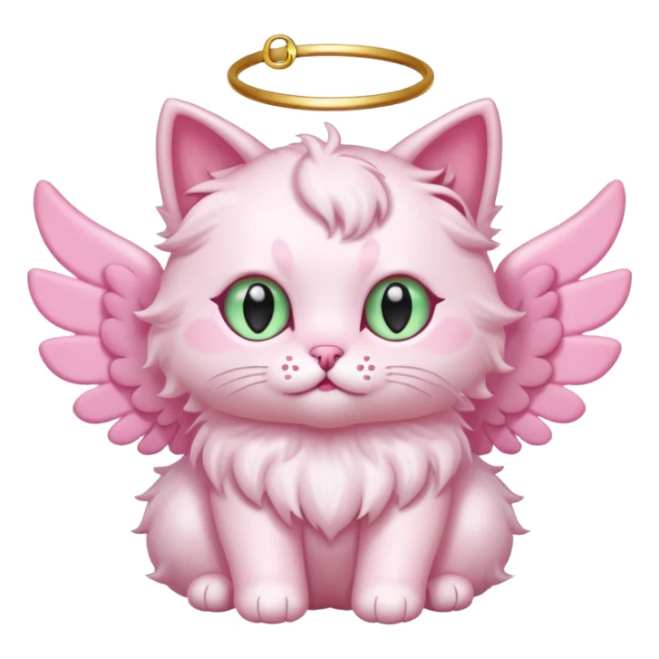 pastel pink spam angel cat with five glowing eyes sticker