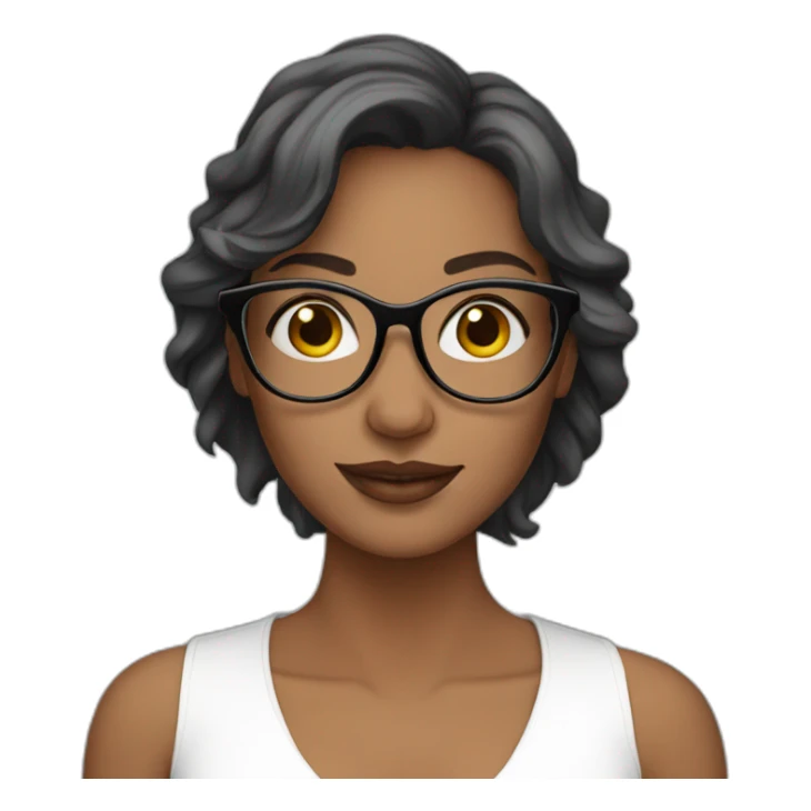 beautiful brunet woman with glasses sticker