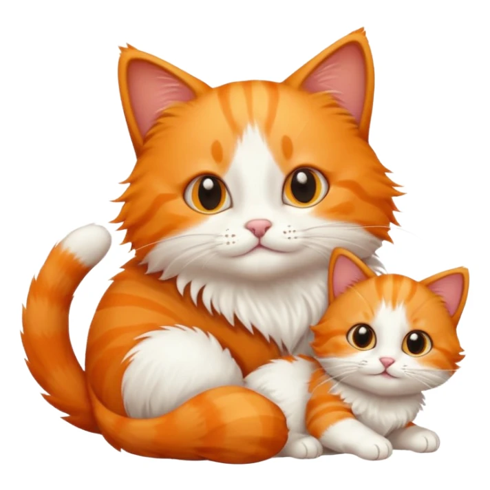 Orange cat with baby cat sticker