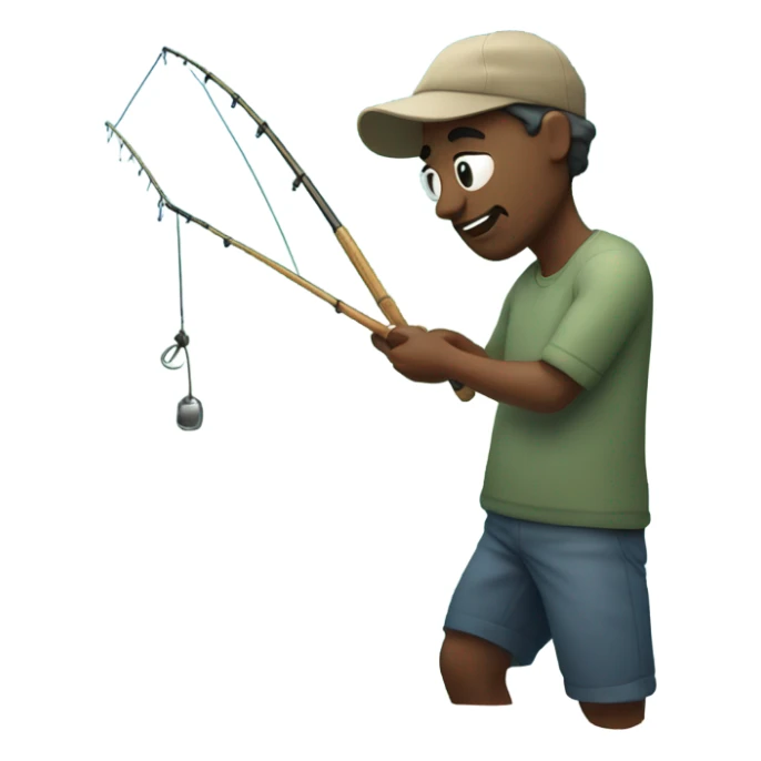 Man fishing in sea sticker