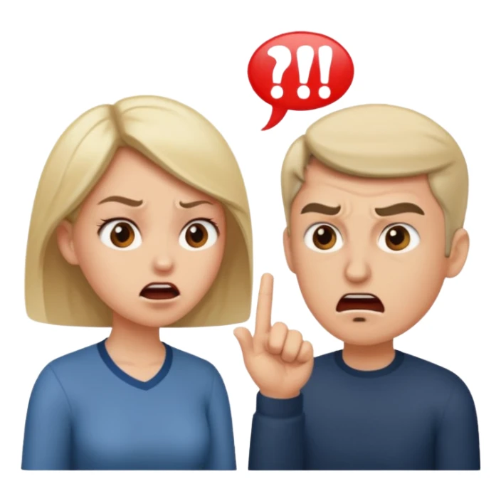 A woman and man getting divorced and arguing sticker