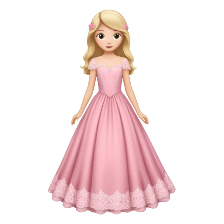 Gown in pink for kids only dress sticker