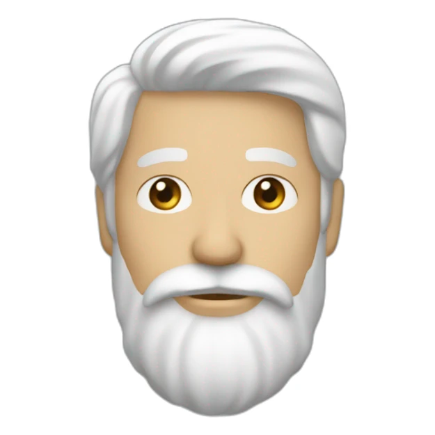 un homme de 50 ans avec une barbe blanche et pas de cheveux sticker
