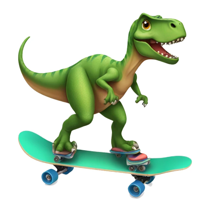 dinosaur wearing a tshirt on a skateboard sticker
