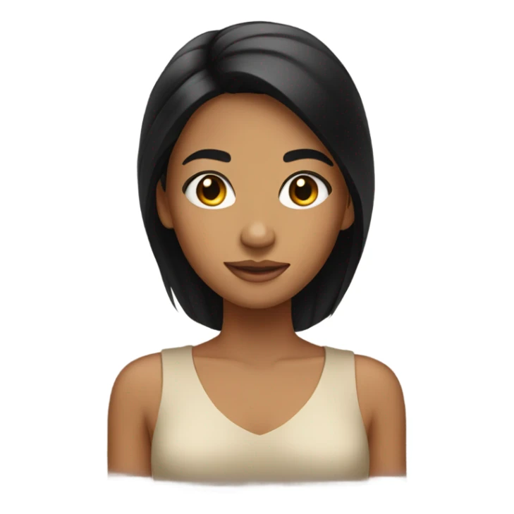 Girl with black hair and tan skin sticker