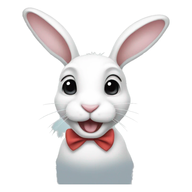 Black and white rabbit with bow in their ears sticker