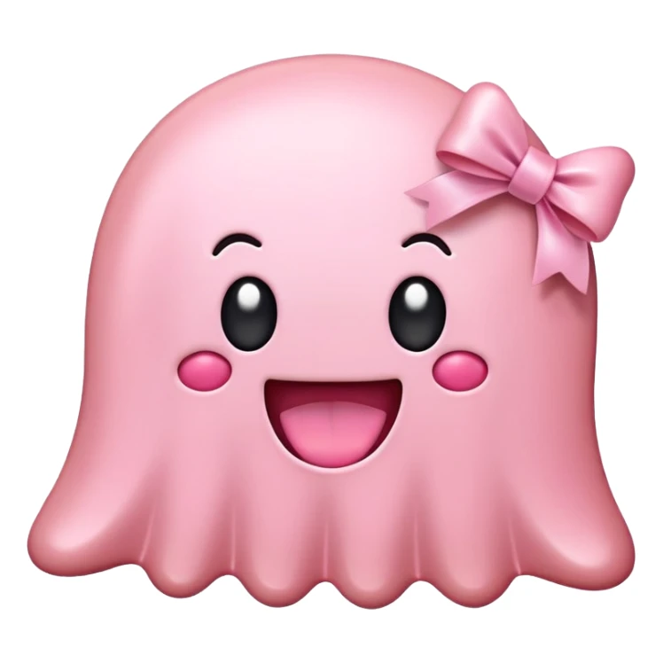 SPAM MEAT kawaii ghost EMOJI with bow sticker