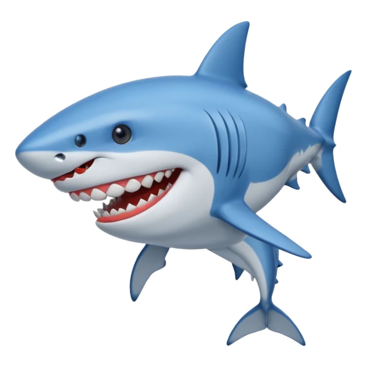 cartoonist blue shark wearing shirt sticker