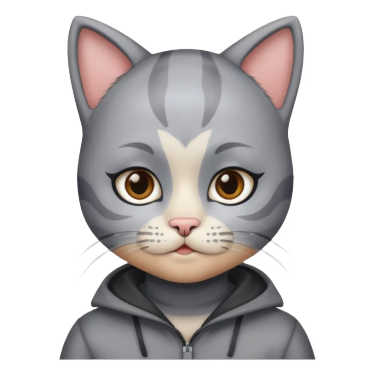 little kid with cat face paint and grey cat suit sticker