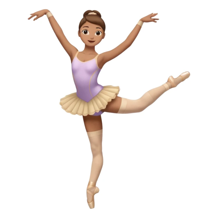 Ballet dancer in just over the knee socks, leotard and long brown hair sticker