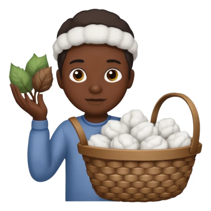 slave holding a basket with cotton sticker