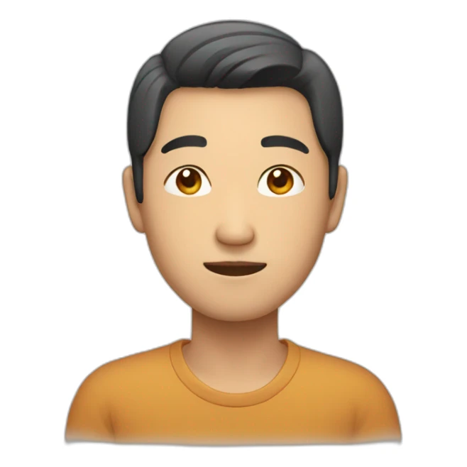 asian man with middle part sticker