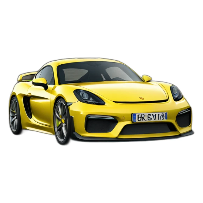 yellow porsche cayman gt4 sportscar sticker