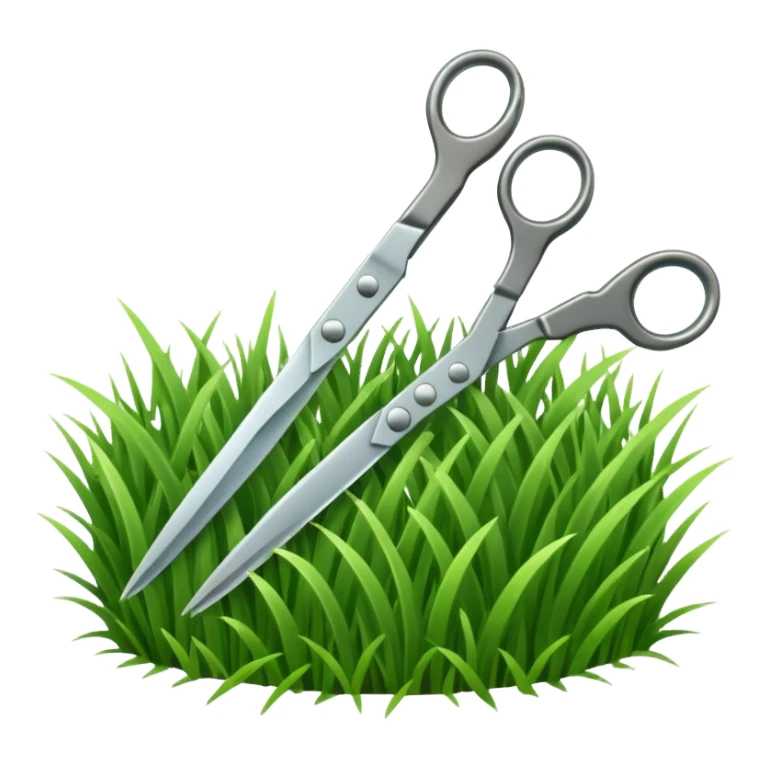  a pair of scisors cutting grass sticker