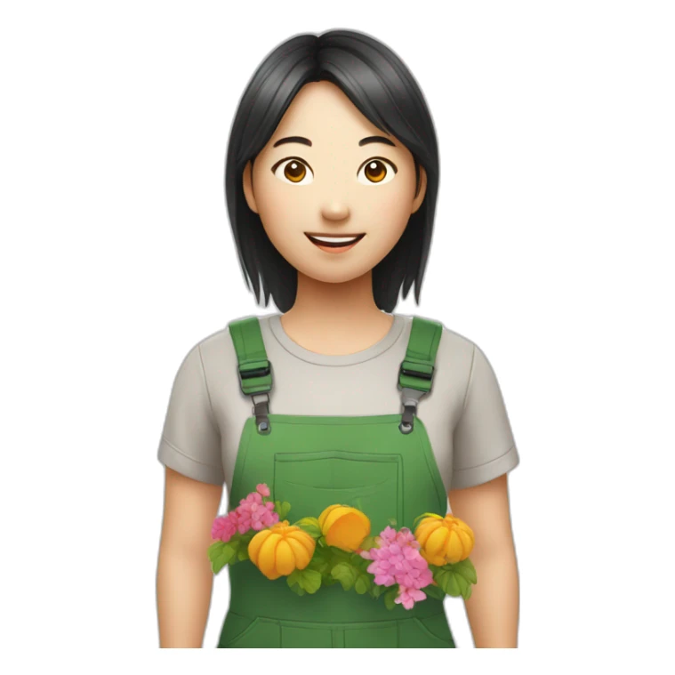 gardener asian girl sticker