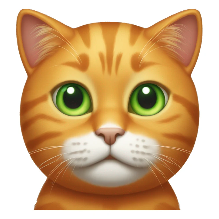 Orange cat with green eyes and bump on top of head sticker