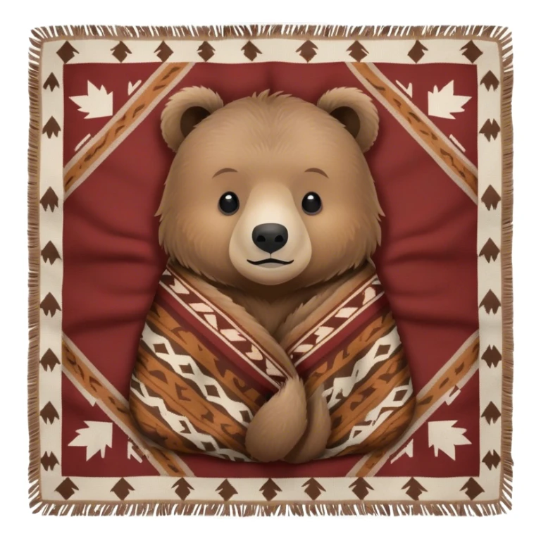 Baby grizzly bear cub cozy in a Pendleton blanket  sticker