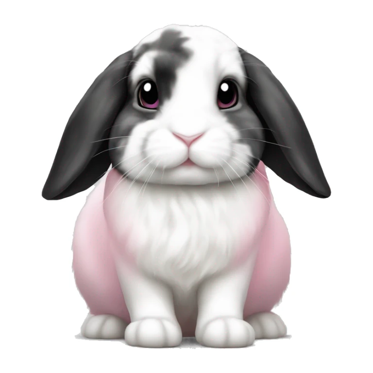 Black white and pink spot holland lop rabbit sticker