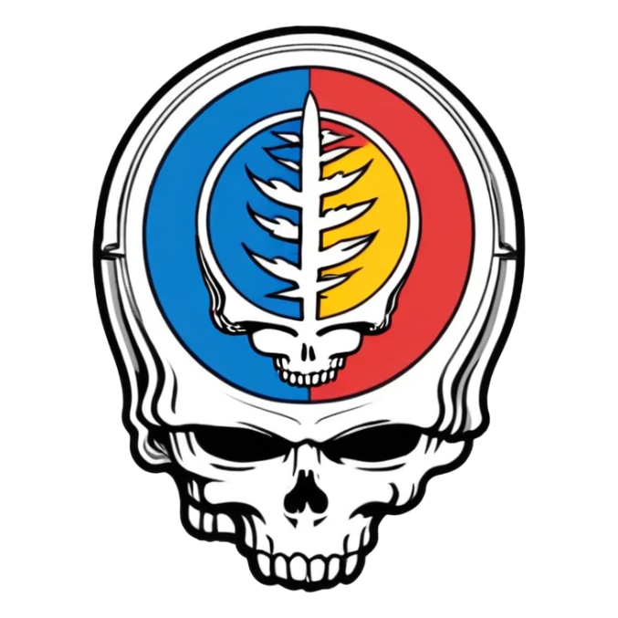 gratefule dead steal your face logo with new mexico zia symbol sticker