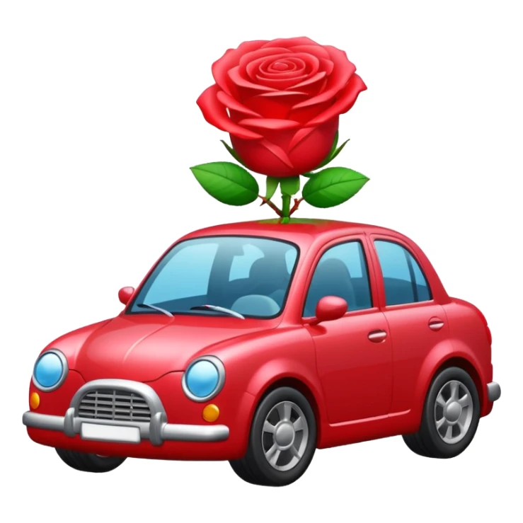 Car with rose toy sticker