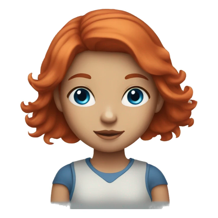 a girl with blue eyes and red hair sticker