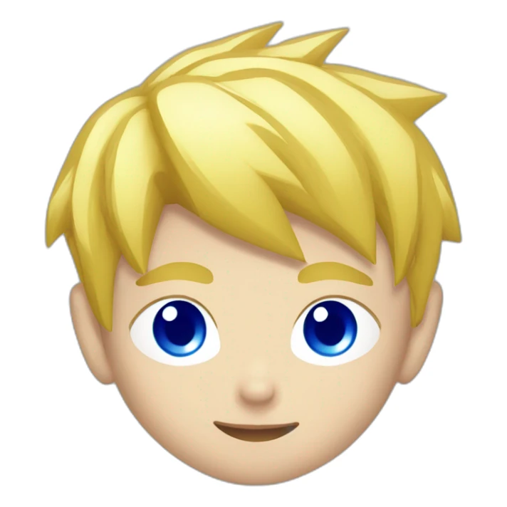 young san goku with short blond hair and blue eyes sticker