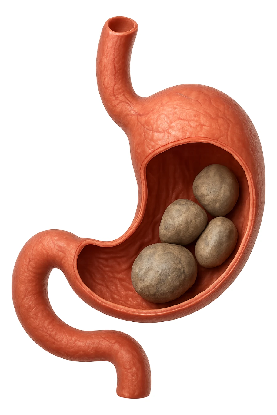 Sassi nello stomaco durante la digestione in 3d realistica sticker