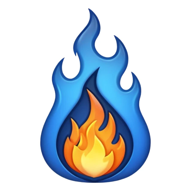 can you make me a dark blue fire emoji that i can just copy and past pls sticker