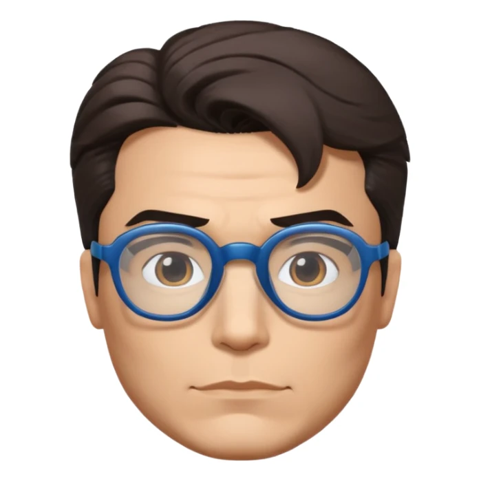 superman with hair and glasses character face only front face different sticker