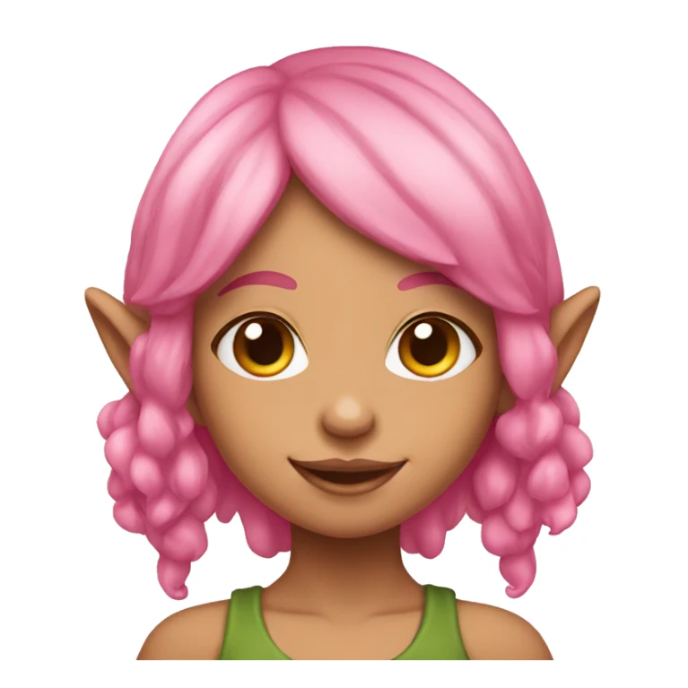 tan-skinned elf girl with pink hair sticker