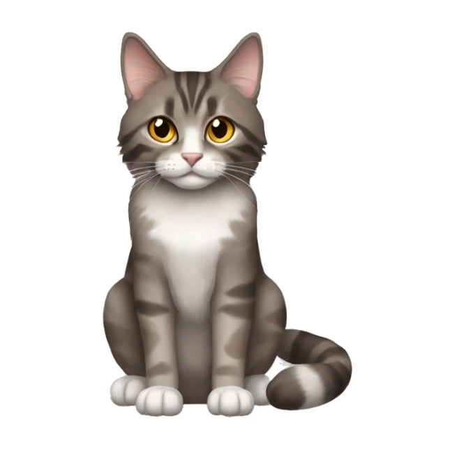 Main Coon Cat mostly brown and gray/brown domestic short hair cat sticker