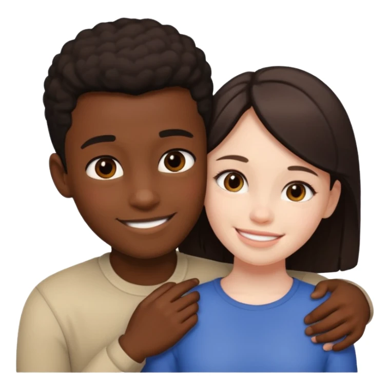 Fille embrassement un garçon noir sticker