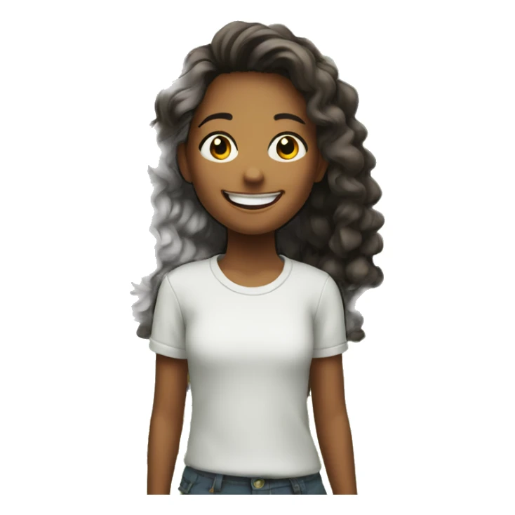 smiling girl in outdoor photo sticker