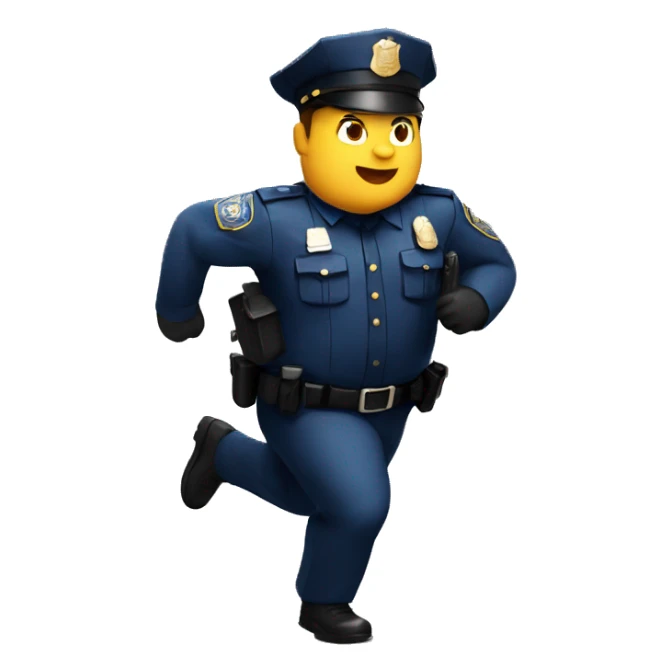 extremely tubby police officer running sticker