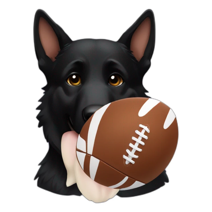 Black German Shepherd playing American football sticker