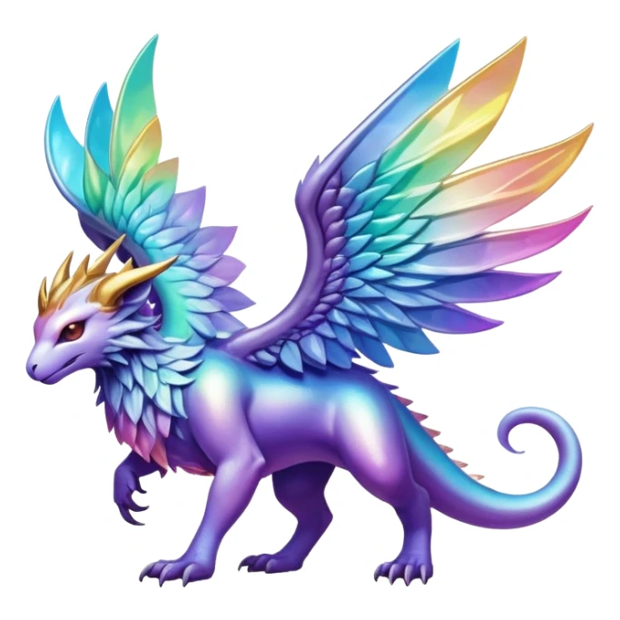 Epic divine legendary complex detailed iridescent gradients aesthetic-scenery-Fakémon-creature sticker