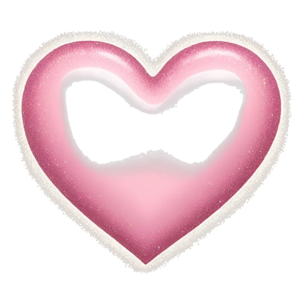 Pastel Pink Heart with glitter sticker
