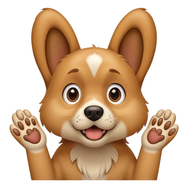 dog with hands out in front of face in a surprised pose sticker