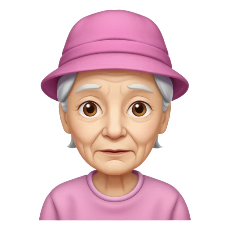 eldery with pink hat and shirt sticker