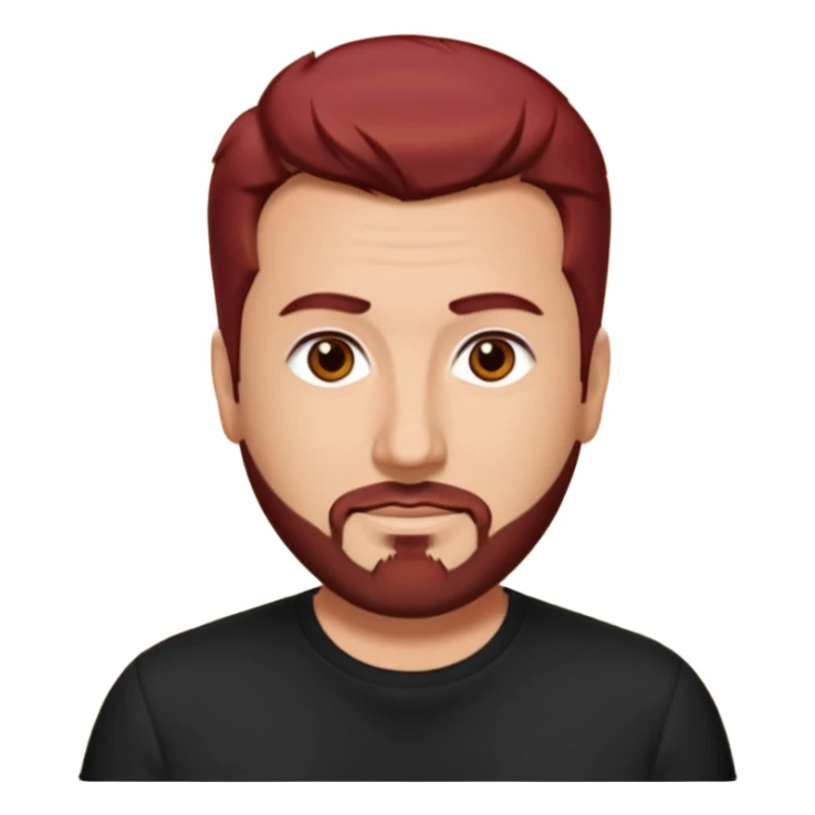 Joey Fatone brown eyes, dark red hair, black shirt sticker