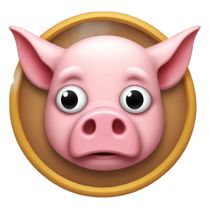 pig with bat and one black eye with red puiple sticker