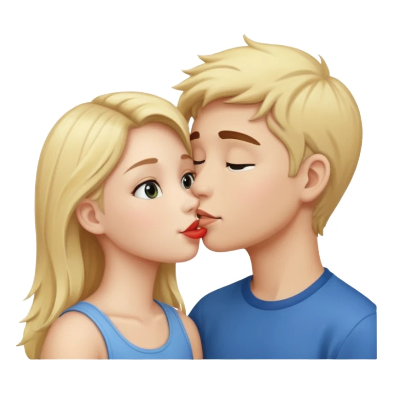 A cute girl kissing a boy  sticker
