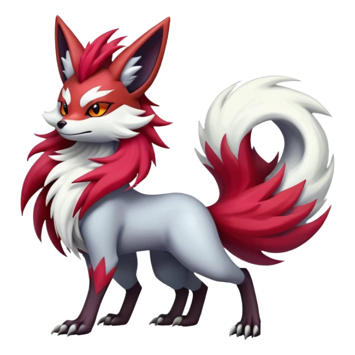 Shiny Exotic Gothic Delphox-Zoroark-Zangoose-hybrid-creature sticker