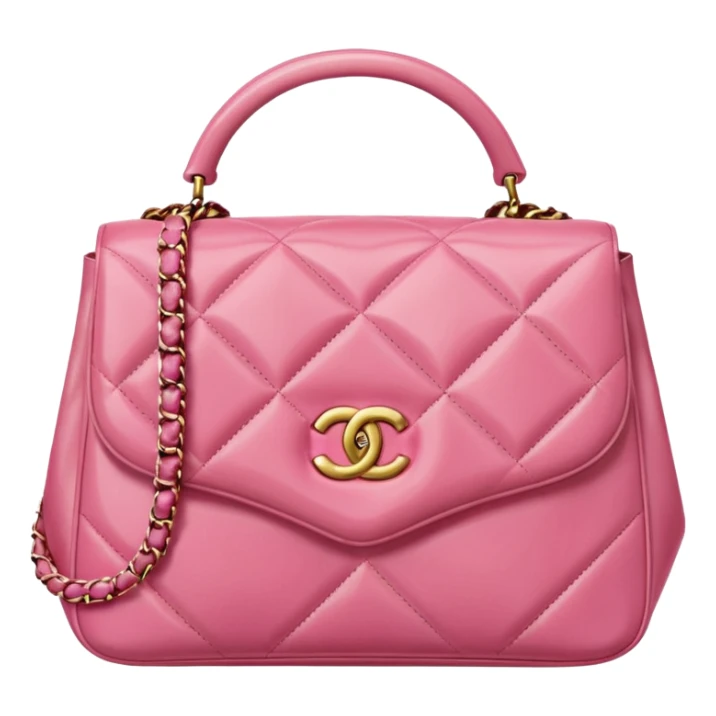 chanel heart pink color bag sticker