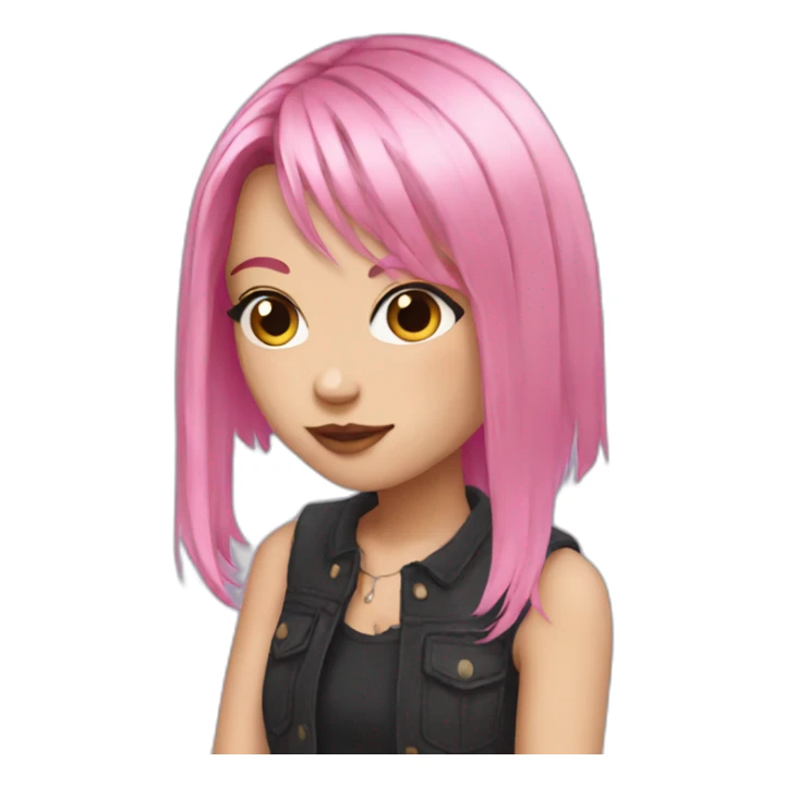 Egirl with Pink hair sticker