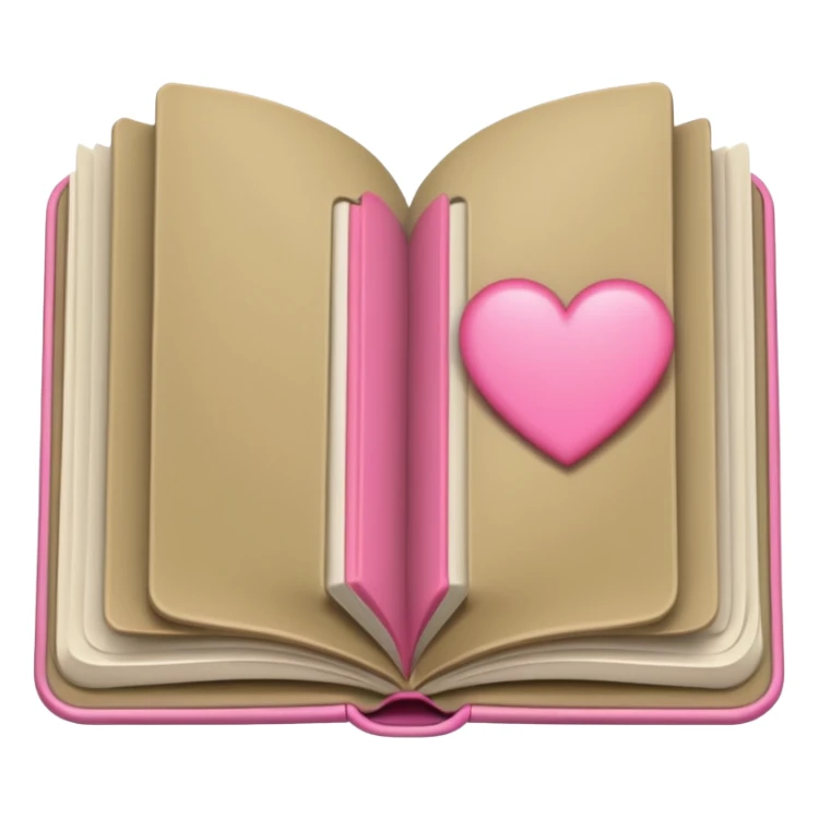 Khaki Open book in a girly style sticker