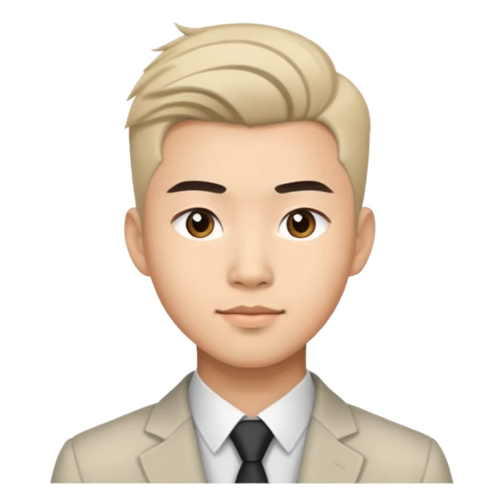 Young Asian man with modern hairstyle, professional appearance sticker
