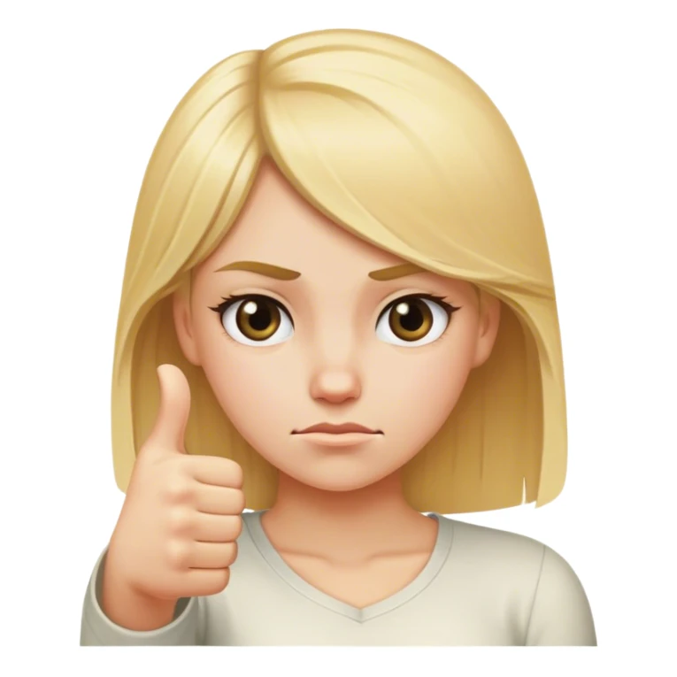 Blond Girl giving thumbs down sticker