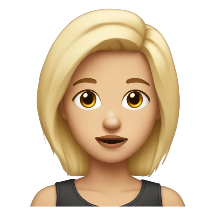 Blonde girl puppy eyes sticker