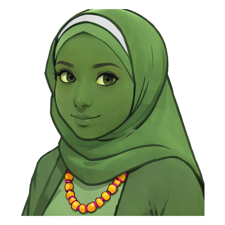Sixteen years old girl with hijab sticker
